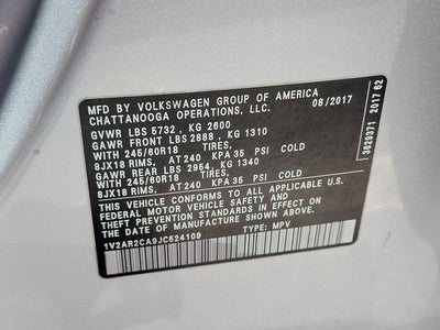 2018 Volkswagen Atlas S