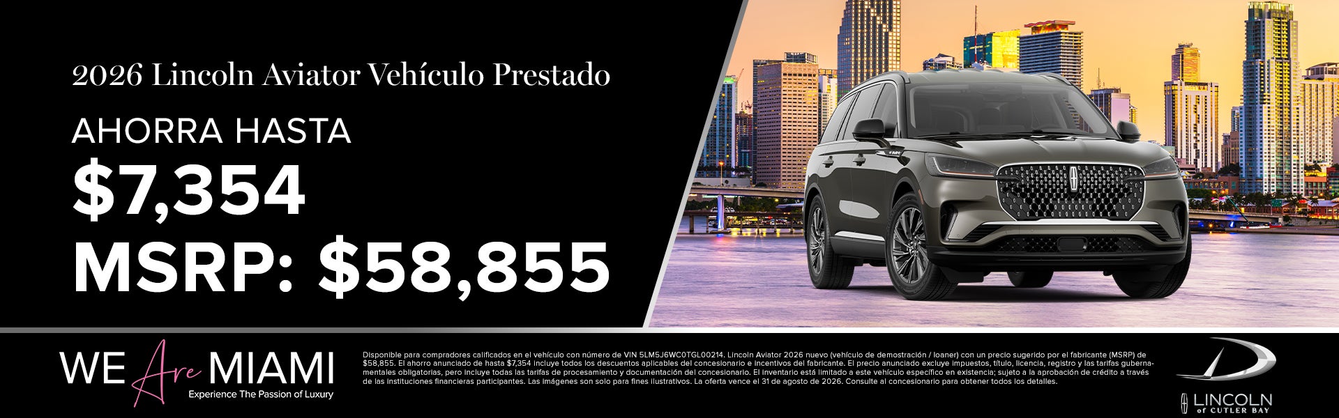 2026 Lincoln Aviator Vehículo Prestado