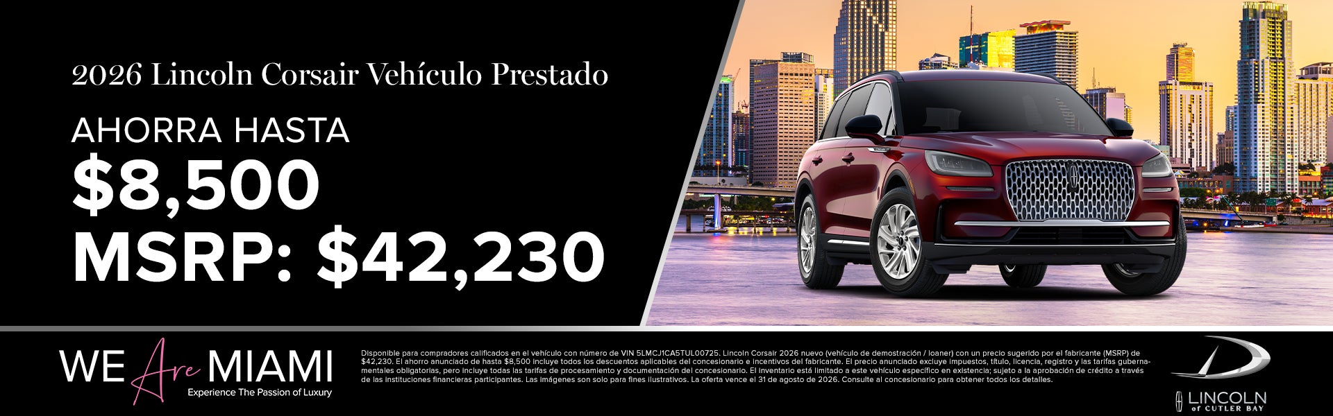 2026 Lincoln Corsair Vehículo Prestado