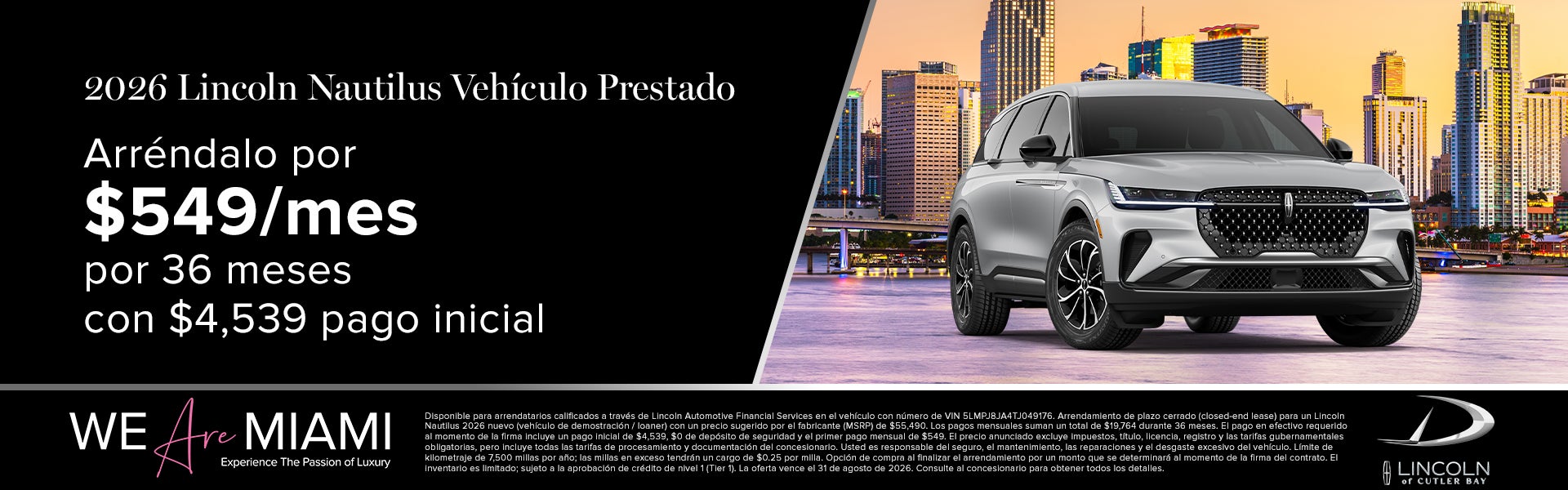 2026 Lincoln Nautilus Vehículo Prestado