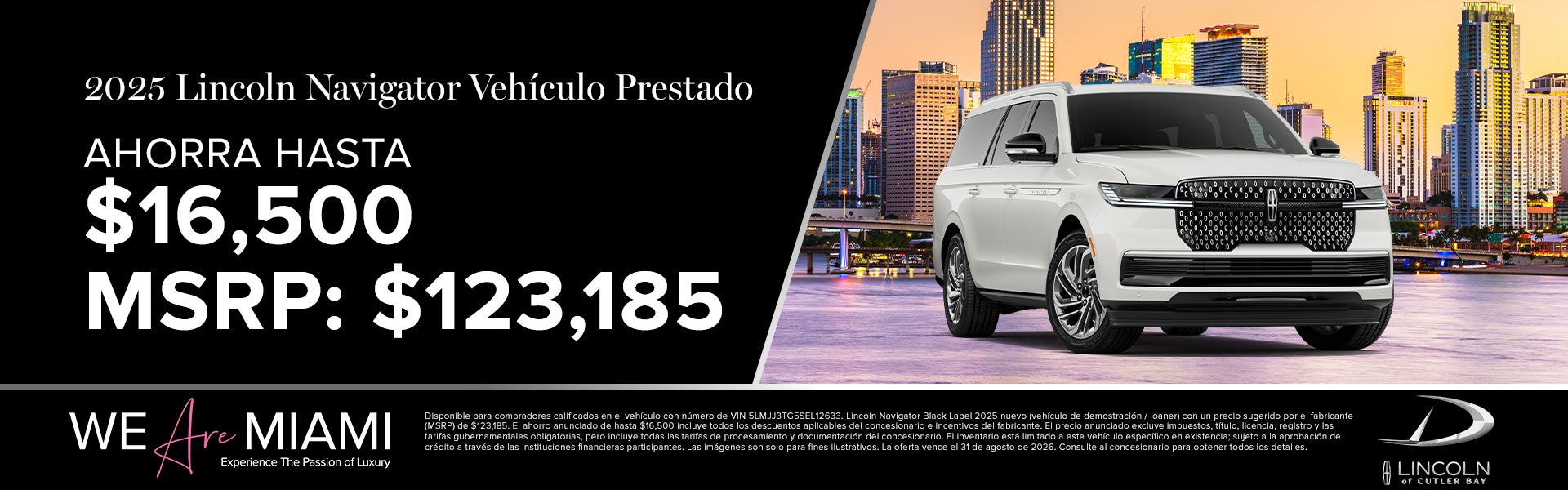 2025 Lincoln Navigator Vehículo Prestado AHORRA HASTA $16,00