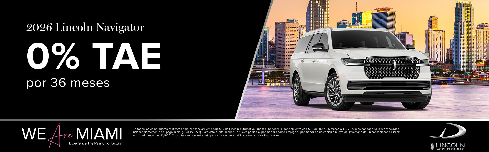 0% TAE por 36 meses en 2026 Lincoln Navigator