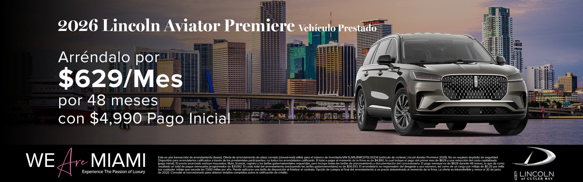 2026 Lincoln Aviator Premiere Vehículo Prestado