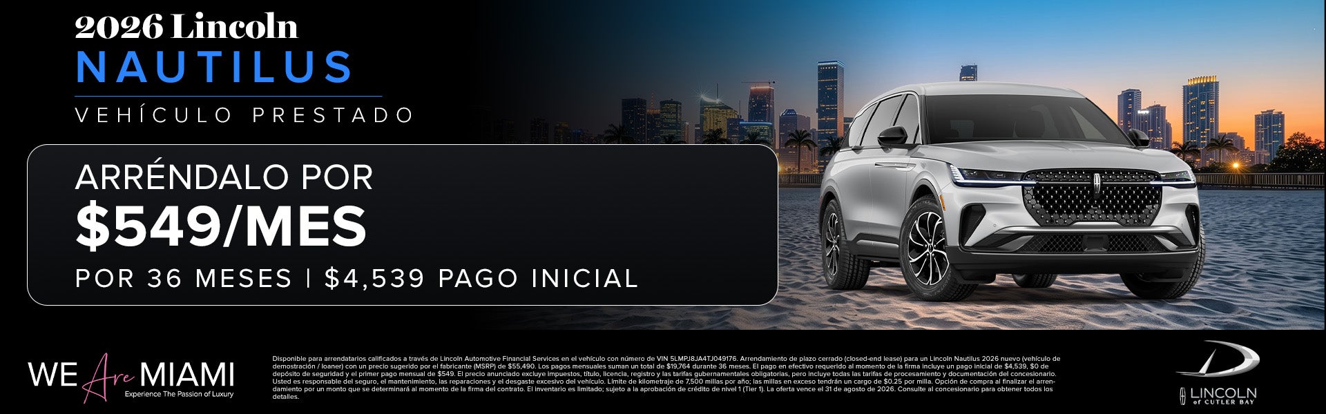 2026 Lincoln Nautilus Vehículo Prestado