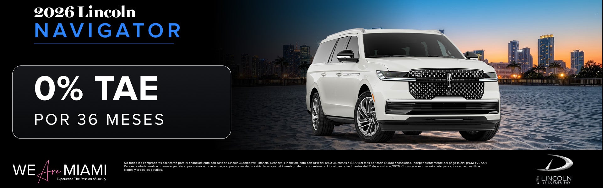 0% TAE por 36 meses en 2026 Lincoln Navigator