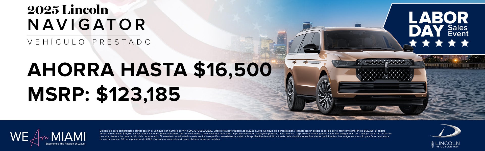2025 Lincoln Navigator Vehículo Prestado AHORRA HASTA $16,00