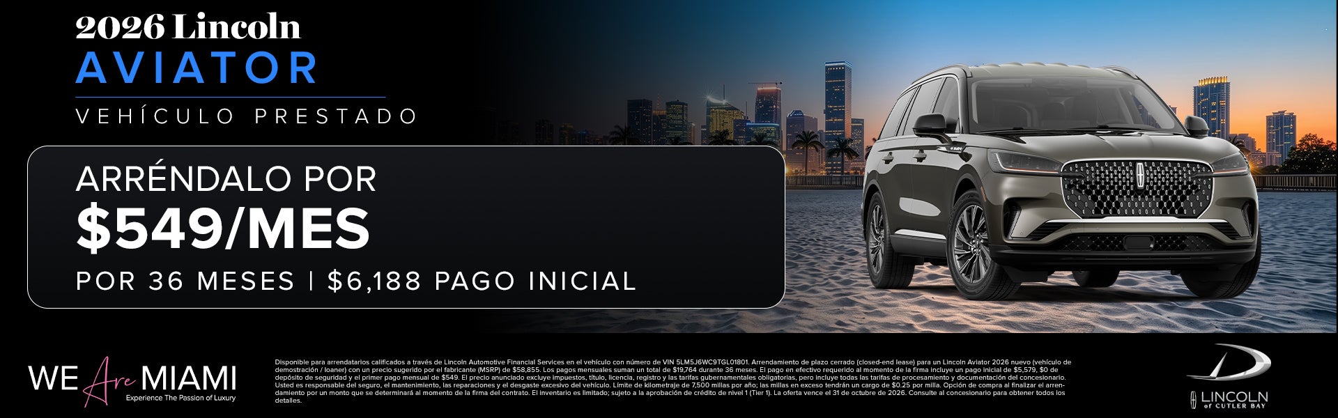 2026 Lincoln Aviator Vehículo Prestado